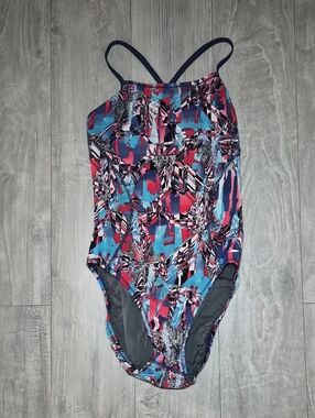Speedo power plus race space Bikini Abstract Print One-Piece Swimsuit il